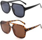 Aviator Reading Sunglasses — Black & Tortoise, 2 Pack