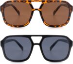 Aviator Reading Sunglasses — Black & Tortoise, 2 Pack