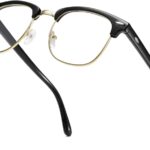 Black & Gold Clubmaster Clear Lens Frames
