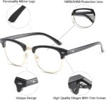 Black & Gold Clubmaster Clear Lens Frames