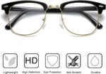 Black & Gold Clubmaster Clear Lens Frames