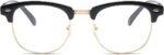 Black & Gold Clubmaster Clear Lens Frames