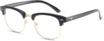 Black & Gold Clubmaster Clear Lens Frames