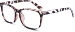 Black TR90 Square Clear Lens Frames with Rivet Detail