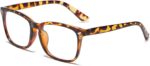 Black TR90 Square Clear Lens Frames with Rivet Detail