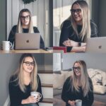 Black TR90 Square Clear Lens Frames with Rivet Detail