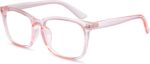 Black TR90 Square Clear Lens Frames with Rivet Detail