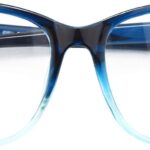 Blue Gradient Cat Eye Clear Lens Frames