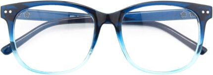Blue Gradient Cat Eye Clear Lens Frames
