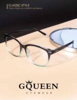 Blue Gradient Cat Eye Clear Lens Frames