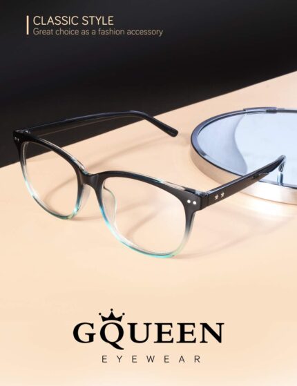 Blue Gradient Cat Eye Clear Lens Frames