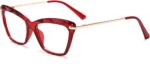 Cat Eye Clear Lens Frames with Gold Temple Accents