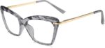 Cat Eye Clear Lens Frames with Gold Temple Accents