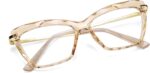 Cat Eye Clear Lens Frames with Gold Temple Accents