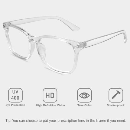 Classic Clear Lens Frames — Transparent Square