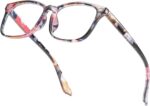 Floral Print Square Clear Lens Frames