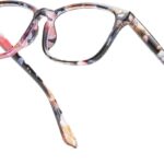 Floral Print Square Clear Lens Frames