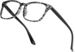 Floral Print Square Clear Lens Frames