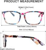Floral Print Square Clear Lens Frames