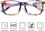 Floral Print Square Clear Lens Frames