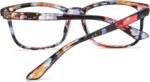 Floral Print Square Clear Lens Frames
