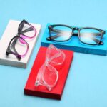 Floral Print Square Clear Lens Frames