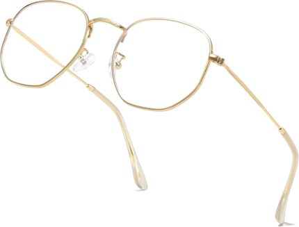 Geometric Gold Metal Blue Light Glasses