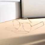 Geometric Gold Metal Blue Light Glasses