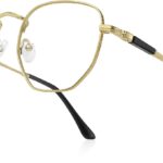 Geometric Gold Metal Reading Glasses — Textured Frame