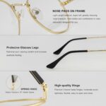 Geometric Gold Metal Reading Glasses — Textured Frame