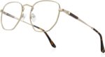 Geometric Gold Metal Reading Glasses — Textured Frame
