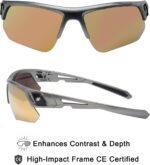 Golf Sunglasses — Gunmetal Frame, Rose Gold Lens