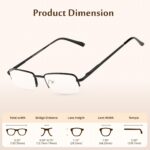 Half-Rim Gunmetal Reading Glasses — 3 Pack
