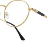 Hexagonal Gold Metal Reading Glasses