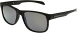 Matte Black Square Sunglasses — Silver Mirror Lens