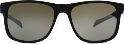 Matte Black Square Sunglasses — Silver Mirror Lens