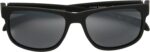 Matte Black Square Sunglasses — Silver Mirror Lens