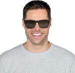 Matte Black Square Sunglasses — Silver Mirror Lens
