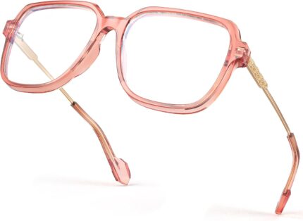 Oversized Peach Blue Light Glasses