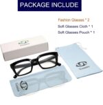 Oversized Square Clear Lens Frames — Black & Transparent, 2 Pack