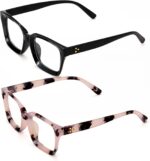 Oversized Square Clear Lens Frames — Black & Transparent, 2 Pack