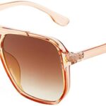 Peach Frame Sunglasses — Brown Gradient Lens