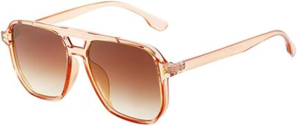 Peach Frame Sunglasses — Brown Gradient Lens