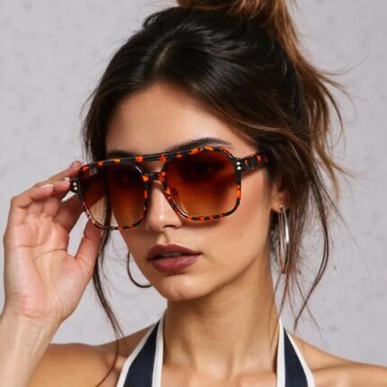Peach Frame Sunglasses — Brown Gradient Lens
