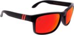 Polarized Sport Sunglasses — Black Frame, Red-Blue Fade