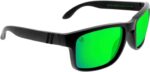 Polarized Sport Sunglasses — Black Frame, Red-Blue Fade