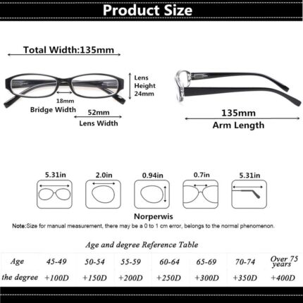 Rectangular Reading Glasses — 5 Pack, Mixed Colours