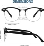 Retro Clubmaster Clear Lens Frames — Black & Silver