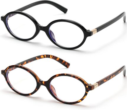Retro Oval Blue Light Glasses — 2 Pack
