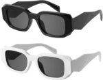 Retro Rectangular Sunglasses — Black & Tortoise